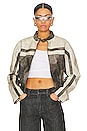 view 1 of 5 Katrina Faux Leather Moto Jacket in Grey