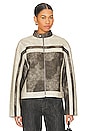 view 2 of 5 Katrina Faux Leather Moto Jacket in Grey