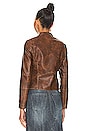 view 4 of 5 Steph Faux Leather Moto Jacket in Brown