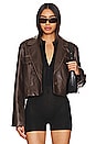 view 1 of 5 Blakely Faux Leather Jacket in Brown