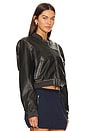 view 2 of 4 Neveah Faux Leather Bomber in Black