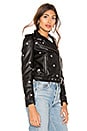 view 3 of 5 Lydia Embroidered Moto Jacket in Black & White