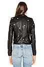 view 4 of 5 Lydia Embroidered Moto Jacket in Black & White