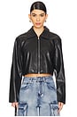 view 1 of 4 x Emily Gemma Gabriella Faux Leather Jacket in Black