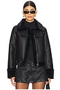 view 1 of 5 Sasha Faux Leather Jacket in Black