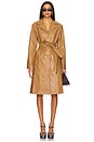 view 1 of 4 Viktoria Faux Leather Coat in Camel