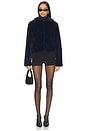 view 4 of 4 x Emma Leger Tianna Faux Fur Jacket in Navy