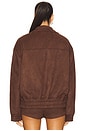 view 3 of 4 Jessica Faux Suede Bomber in Dark Brown