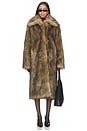 view 1 of 3 x Emma Leger Carmela Faux Fur Coat in Brown