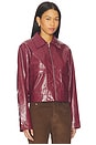 view 2 of 4 Leighton Faux Leather Jacket in Wine