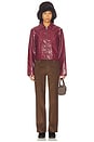 view 4 of 4 Leighton Faux Leather Jacket in Wine