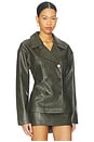 view 2 of 4 Caroline Faux Leather Jacket in Olive Green