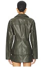 view 3 of 4 Caroline Faux Leather Jacket in Olive Green