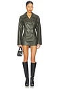 view 4 of 4 Caroline Faux Leather Jacket in Olive Green