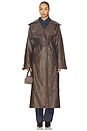 view 2 of 4 Astra Faux Leather Trench in Brown