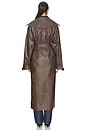 view 4 of 4 Astra Faux Leather Trench in Brown