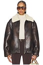 view 1 of 5 Georgiana Faux Leather Jacket in Brown
