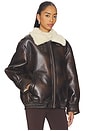 view 3 of 5 Georgiana Faux Leather Jacket in Brown
