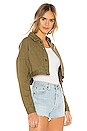 view 2 of 4 Vanessa Cropped Denim Jacket in Green