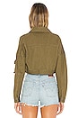 view 3 of 4 Vanessa Cropped Denim Jacket in Green