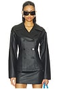 view 1 of 5 Caroline Faux Leather Jacket in Black