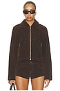 view 2 of 5 Frannie Faux Suede Jacket in Dark Brown