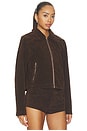 view 4 of 5 Frannie Faux Suede Jacket in Dark Brown
