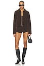 view 6 of 5 Frannie Faux Suede Jacket in Dark Brown