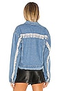 view 4 of 6 Raya Rhinestone Fringe Jacket in Light Blue Wash