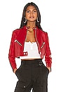 view 1 of 4 BLOUSON RACER CROPPED THANDI in Red & Black