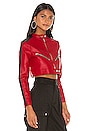 view 2 of 4 BLOUSON RACER CROPPED THANDI in Red & Black