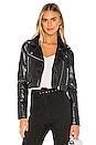 view 1 of 5 Colette Cropped Moto Jacket in Black