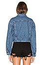 view 3 of 4 Tyler Cropped Denim Jacket in Mid Wash Blue