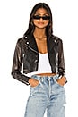 view 1 of 4 Sloane Cropped Moto Jacket in Black Smoke