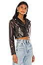 view 2 of 4 Sloane Cropped Moto Jacket in Black Smoke