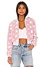 view 1 of 4 Karolina Star Jacket in White & Pink