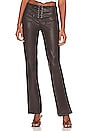 view 1 of 4 Larissa Lace Up Pants in Chocolate Brown