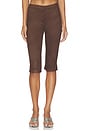 view 1 of 6 Ayla Faux Suede Capri in Brown
