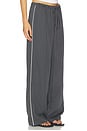 view 1 of 6 Merritt Drawstring Pant in Grey & White Stripe