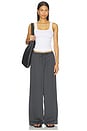 view 5 of 6 Merritt Drawstring Pant in Grey & White Stripe