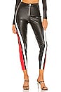 view 1 of 4 PANTALON IMITATION CUIR JANICA in Black & Red
