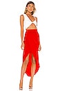 view 4 of 4 Arielle Slit Maxi Skirt in Red