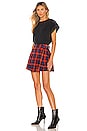 view 5 of 5 Evy Pleated Buckle Skirt in Red Plaid