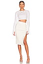 view 5 of 5 Kristy Ribbed Snap Skirt in White