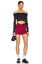 view 4 of 4 Alana Mini Skirt in Dark Red
