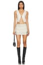 view 4 of 4 Torie Faux Leather Mini Skirt in Bone
