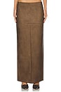 view 1 of 6 Mazu Faux Leather Maxi Skirt in Distressed Brown