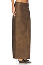 view 2 of 6 Mazu Faux Leather Maxi Skirt in Distressed Brown