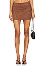 view 1 of 6 Patsie Faux Suede Mini Skirt in Brown