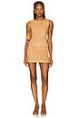 view 5 of 6 Aviva Faux Suede Mini Skirt in Camel